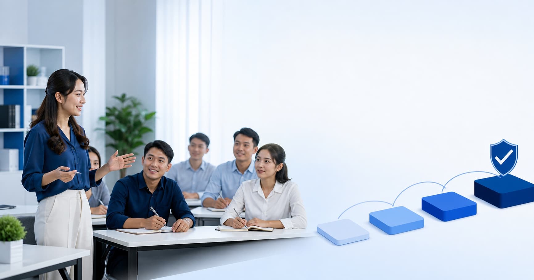 Myanmar instructor leading a useful free class