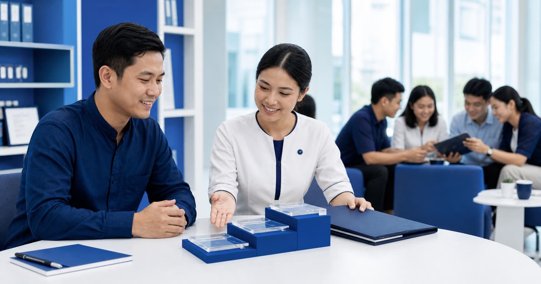 Myanmar graduate planning a responsible next learning pathway with an academic advisor
